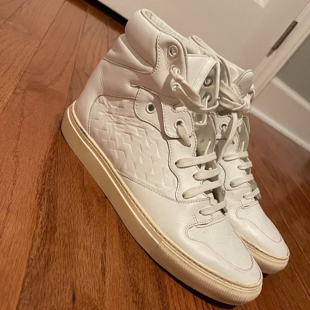 Men's BALENCIAGA White Leather High Top Sneakers US 7 / IT 40